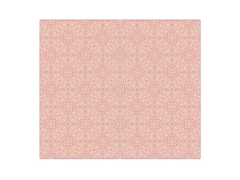 Banjado Herdabdeckplatte Glas 2 Teilig Je 30x52CM Schneidebrett Herdabdeckung Mit Motiv Rosa Arabesque< Herde|Kochfelder