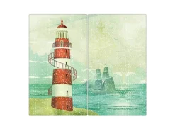 Banjado Herdabdeckplatte Glas 2 Teilig Je 30x52CM Schneidebrett Herdabdeckung Mit Motiv Alter Leuchtturm< Schneidebretter|Herdabdeckungen
