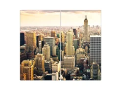 Banjado Herdabdeckplatte Glas 2 Teilig Je 30x52CM Schneidebrett Herdabdeckung Mit Motiv New York City< Schneidebretter|Herdabdeckungen
