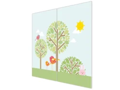 Sale Banjado Herdabdeckplatte Glas 2 Teilig Je 30x52CM Schneidebrett Herdabdeckung Mit Motiv Drei Bäume
