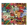 Banjado Herdabdeckungen|Kochfelder<Herdabdeckplatte Glas 1 Teilig 60x52CM Schneidebrett Herdabdeckung Mit Motiv Funky Town
