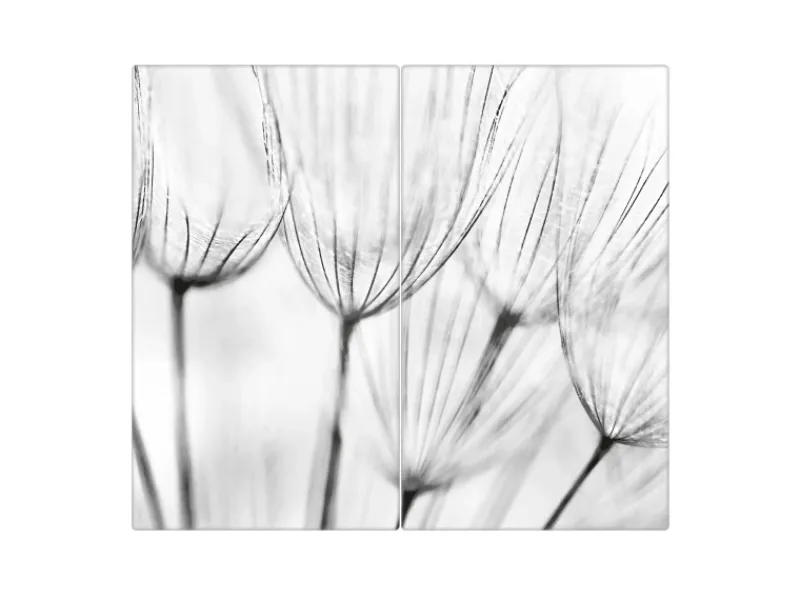 Banjado Herdabdeckplatte Glas 2 Teilig Je 30x52CM Schneidebrett Herdabdeckung Mit Motiv Pusteblumen Sw< Schneidebretter|Herdabdeckungen