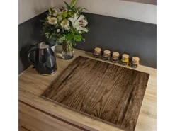 Banjado Herdabdeckungen|Kochfelder<Herdabdeckplatte Glas 2 Teilig Je 30x52CM Schneidebrett Herdabdeckung Mit Motiv Maserung Dunkel