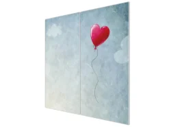Online Banjado Herdabdeckplatte Glas 2 Teilig Je 30x52CM Schneidebrett Herdabdeckung Mit Motiv Herzballon