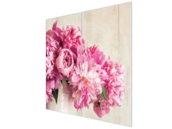 Banjado Herde|Herdabdeckungen<Herdabdeckplatte Glas 2 Teilig Je 30x52CM Schneidebrett Herdabdeckung Mit Motiv Pfingstrose