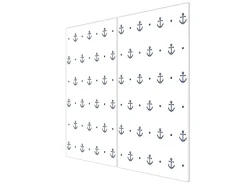 Banjado Herde|Kochfelder<Herdabdeckplatte Glas 2 Teilig Je 30x52CM Schneidebrett Herdabdeckung Mit Motiv Kleine Anker