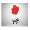Banjado Herdabdeckplatte Glas 1 Teilig 60x52CM Schneidebrett Herdabdeckung Mit Motiv Fliegender Elefant