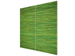 Outlet Banjado Herdabdeckplatte Glas 2 Teilig Je 30x52CM Schneidebrett Herdabdeckung Mit Motiv Bambus Grün