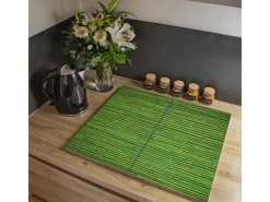 Outlet Banjado Herdabdeckplatte Glas 2 Teilig Je 30x52CM Schneidebrett Herdabdeckung Mit Motiv Bambus Grün