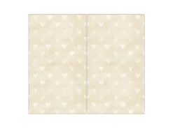 Banjado Herdabdeckplatte Glas 2 Teilig Je 30x52CM Schneidebrett Herdabdeckung Mit Motiv Beige Herzen
