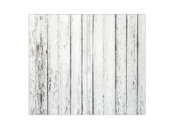Banjado Herdabdeckplatte Glas 2 Teilig Je 30x52CM Schneidebrett Herdabdeckung Mit Motiv Weißer Bretterzaun< Schneidebretter|Herde