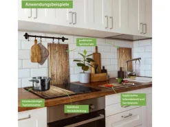 Banjado Herdabdeckplatte Glas 2 Teilig Je 30x52CM Schneidebrett Herdabdeckung Mit Motiv Geöltes Holz< Herdabdeckungen|Herde