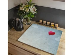 Banjado Herdabdeckplatte Glas 1 Teilig 60x52CM Schneidebrett Herdabdeckung Mit Motiv Herzballon< Schneidebretter|Herde