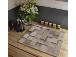 Banjado Herdabdeckplatte Glas 1 Teilig 60x52CM Schneidebrett Herdabdeckung Mit Motiv Bauklötze Relief< Herde|Kochfelder