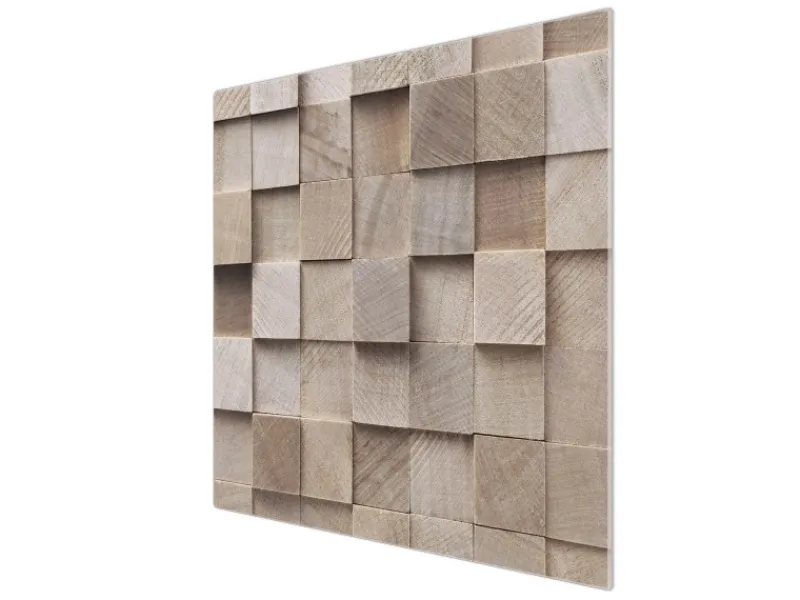 Banjado Herdabdeckplatte Glas 1 Teilig 60x52CM Schneidebrett Herdabdeckung Mit Motiv Bauklötze Relief< Herde|Kochfelder