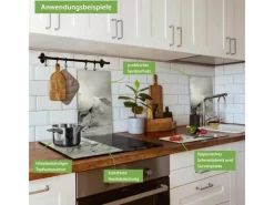 Banjado Herdabdeckplatte Glas 2 Teilig Je 30x52CM Schneidebrett Herdabdeckung Mit Motiv Wilde Pferde Sw< Herde|Kochfelder