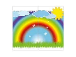 Banjado Herdabdeckplatte Glas 2 Teilig Je 30x52CM Schneidebrett Herdabdeckung Mit Motiv Regenbogen< Herdabdeckungen|Kochfelder