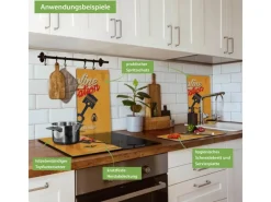 Banjado Herdabdeckplatte Glas 2 Teilig Je 30x52CM Schneidebrett Herdabdeckung Mit Motiv Gasoline Station< Kochfelder|Herdabdeckungen