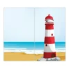 Clearance Banjado Herdabdeckplatte Glas 2 Teilig Je 30x52CM Schneidebrett Herdabdeckung Mit Motiv Leuchtturm Illustration