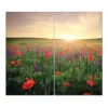Banjado Herdabdeckplatte Glas 2 Teilig Je 30x52CM Schneidebrett Herdabdeckung Mit Motiv Sommerfeld< Herdabdeckungen|Kochfelder