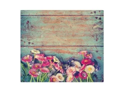 Banjado Herdabdeckungen|Herde<Herdabdeckplatte Glas 1 Teilig 60x52CM Schneidebrett Herdabdeckung Mit Motiv Blumenpfücken