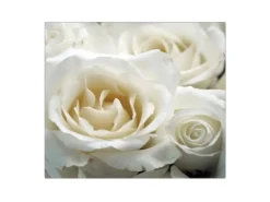 Banjado Herdabdeckplatte Glas 1 Teilig 60x52CM Schneidebrett Herdabdeckung Mit Motiv White Roses< Schneidebretter|Herdabdeckungen
