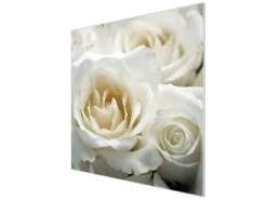 Banjado Herdabdeckplatte Glas 1 Teilig 60x52CM Schneidebrett Herdabdeckung Mit Motiv White Roses< Schneidebretter|Herdabdeckungen