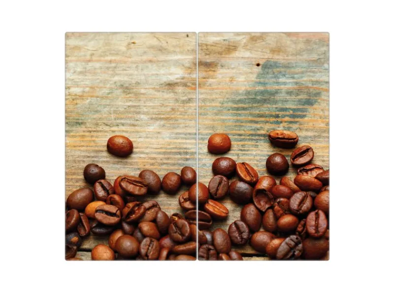 Banjado Herdabdeckungen|Schneidebretter<Herdabdeckplatte Glas 2 Teilig Je 30x52CM Schneidebrett Herdabdeckung Mit Motiv Kaffeebohnen