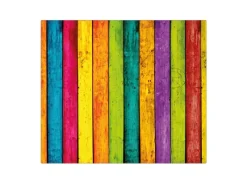 Outlet Banjado Herdabdeckplatte Glas 1 Teilig 60x52CM Schneidebrett Herdabdeckung Mit Motiv Bunte Holzlatten