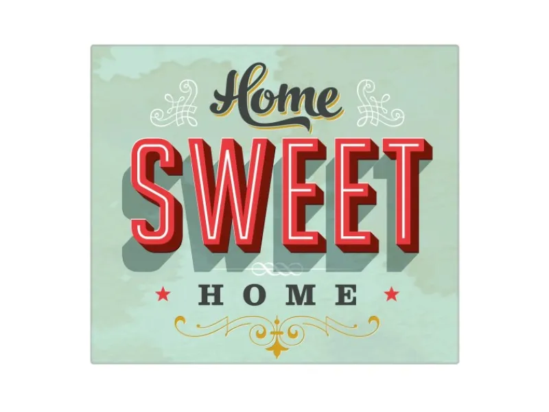 Banjado Herdabdeckplatte Glas 1 Teilig 60x52CM Schneidebrett Herdabdeckung Mit Motiv Home Sweet Home< Schneidebretter|Herdabdeckungen