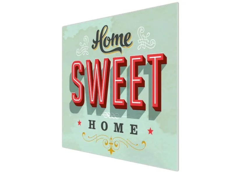 Banjado Herdabdeckplatte Glas 1 Teilig 60x52CM Schneidebrett Herdabdeckung Mit Motiv Home Sweet Home< Schneidebretter|Herdabdeckungen