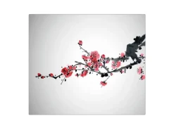 Banjado Herde|Kochfelder<Herdabdeckplatte Glas 1 Teilig 60x52CM Schneidebrett Herdabdeckung Mit Motiv Japanische Blüten 2