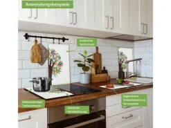 Sale Banjado Herdabdeckplatte Glas 2 Teilig Je 30x52CM Schneidebrett Herdabdeckung Mit Motiv We Are The World