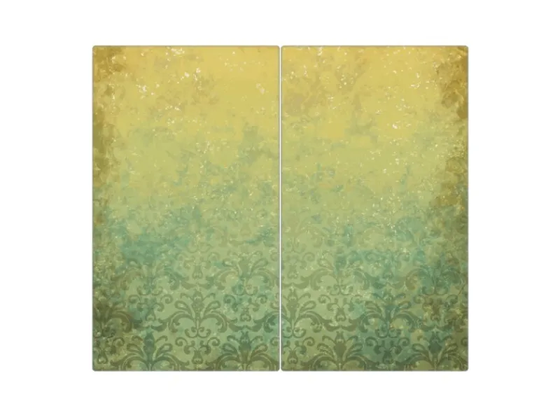 Banjado Herdabdeckplatte Glas 2 Teilig Je 30x52CM Schneidebrett Herdabdeckung Mit Motiv Vintage Messing< Schneidebretter|Herdabdeckungen