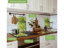 Banjado Herdabdeckplatte Glas 2 Teilig Je 30x52CM Schneidebrett Herdabdeckung Mit Motiv Zwischen Bäumen< Herdabdeckungen|Küchenrückwände