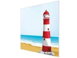 Banjado Schneidebretter|Herdabdeckungen<Herdabdeckplatte Glas 1 Teilig 60x52CM Schneidebrett Herdabdeckung Mit Motiv Leuchtturm Illustration