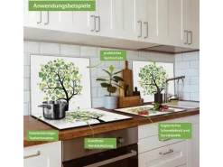 Banjado Herdabdeckplatte Glas 1 Teilig 60x52CM Schneidebrett Herdabdeckung Mit Motiv Laubzauberbaum< Schneidebretter|Herdabdeckungen