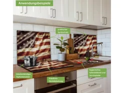 Outlet Banjado Herdabdeckplatte Glas 1 Teilig 60x52CM Schneidebrett Herdabdeckung Mit Motiv United States