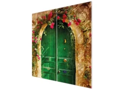 Banjado Herde|Herdabdeckungen<Herdabdeckplatte Glas 2 Teilig Je 30x52CM Schneidebrett Herdabdeckung Mit Motiv Ferienhaus