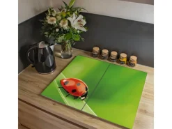 Banjado Herdabdeckplatte Glas 2 Teilig Je 30x52CM Schneidebrett Herdabdeckung Mit Motiv Marienkäfer< Schneidebretter|Herdabdeckungen