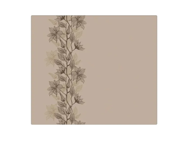 Hot Banjado Herdabdeckplatte Glas 1 Teilig 60x52CM Schneidebrett Herdabdeckung Mit Motiv Baumwollblüte Monochrom