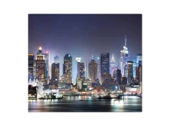 Online Banjado Herdabdeckplatte Glas 1 Teilig 60x52CM Schneidebrett Herdabdeckung Mit Motiv New York