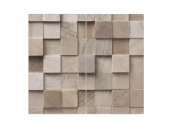 Banjado Herde|Kochfelder<Herdabdeckplatte Glas 2 Teilig Je 30x52CM Schneidebrett Herdabdeckung Mit Motiv Bauklötze Relief