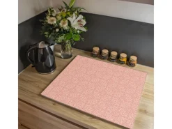 Banjado Herdabdeckplatte Glas 1 Teilig 60x52CM Schneidebrett Herdabdeckung Mit Motiv Rosa Arabesque< Schneidebretter|Herdabdeckungen