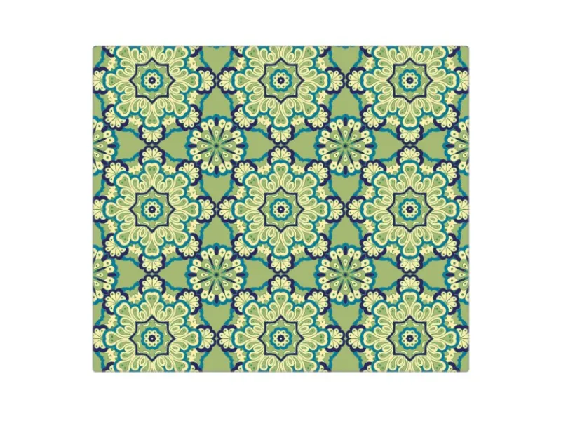 Banjado Kochfelder<Herdabdeckplatte Glas 1 Teilig 60x52CM Schneidebrett Herdabdeckung Mit Motiv Kaleidoscop Grün