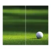 Banjado Herdabdeckplatte Glas 2 Teilig Je 30x52CM Schneidebrett Herdabdeckung Mit Motiv Einsamer Golfball