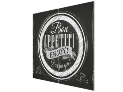 Banjado Schneidebretter|Herdabdeckungen<Herdabdeckplatte Glas 2 Teilig Je 30x52CM Schneidebrett Herdabdeckung Mit Motiv Bon Appetit