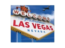Hot Banjado Herdabdeckplatte Glas 1 Teilig 60x52CM Schneidebrett Herdabdeckung Mit Motiv Las Vegas