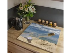 Banjado Herde|Kochfelder<Herdabdeckplatte Glas 1 Teilig 60x52CM Schneidebrett Herdabdeckung Mit Motiv Flaschenpost
