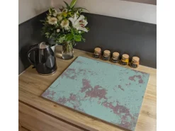 Banjado Herdabdeckplatte Glas 1 Teilig 60x52CM Schneidebrett Herdabdeckung Mit Motiv Blaue Struktur< Schneidebretter|Herdabdeckungen